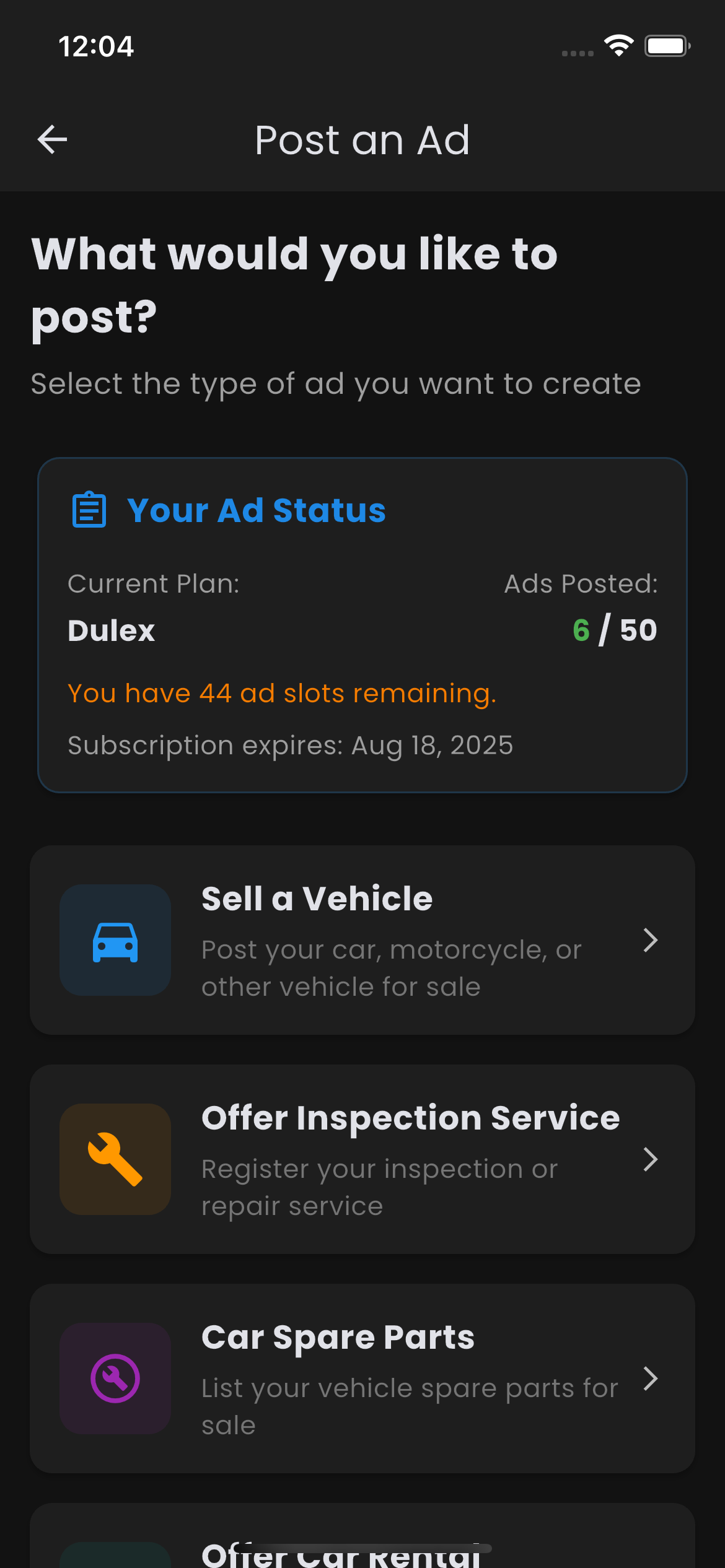 Post Vehicle